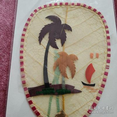 葉脈+麥秸畫(huà)藝術(shù)書(shū)簽(手工制作七八十年代出口創(chuàng)匯產(chǎn)品)
